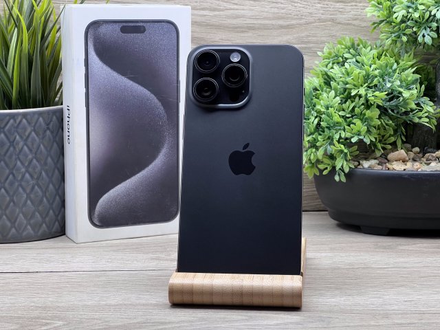 iPhone 15 pro Max Black Titanium 256GB 2 ÉV Garanciával 91%