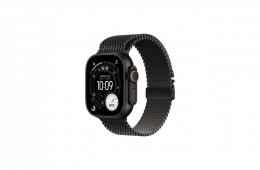 Apple Watch Ultra 3 Cellular 49mm Black Titanium Case with Black Titanium Milanese Loop - Large