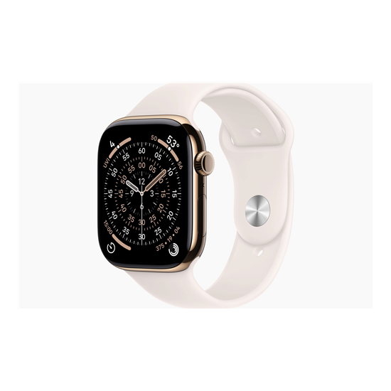 Apple Watch S11 Cellular 42mm Gold Titanium Case with Light Blush Sport Band - S/M