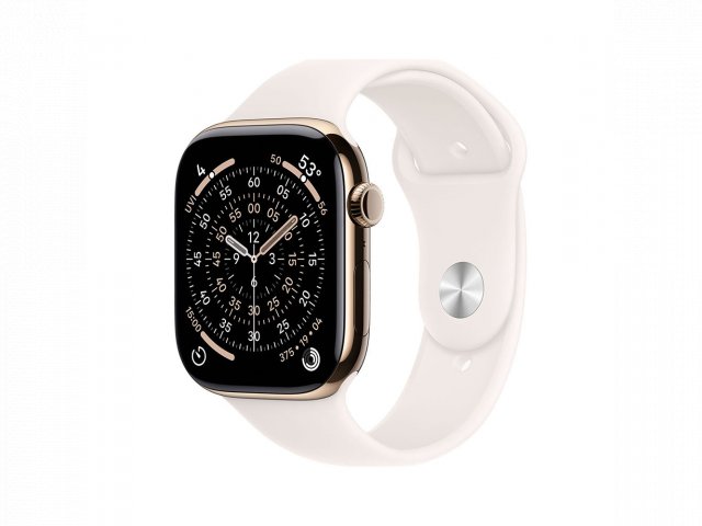 Apple Watch S11 Cellular 42mm Gold Titanium Case with Light Blush Sport Band - S/M