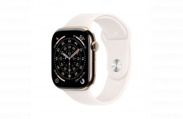 Apple Watch S11 Cellular 42mm Gold Titanium Case with Light Blush Sport Band - S/M