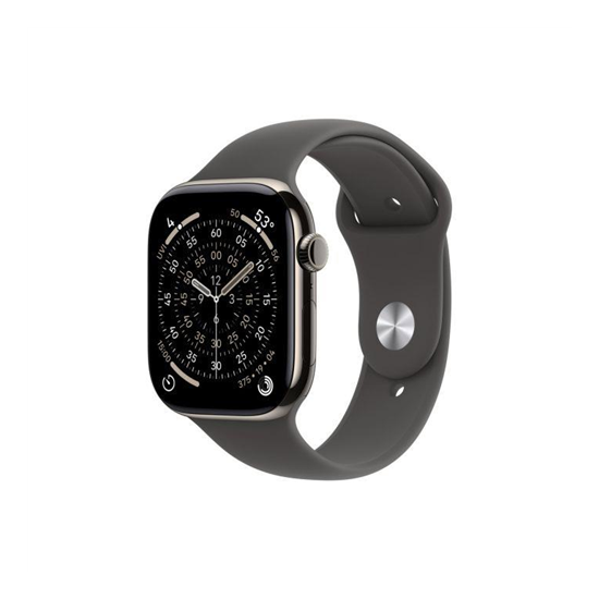 Apple Watch S11 Cellular 42mm Natural Titanium Case with Stone Grey Sport Band - S/M
