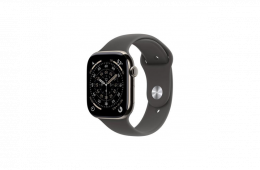 Apple Watch S11 Cellular 42mm Natural Titanium Case with Stone Grey Sport Band - S/M