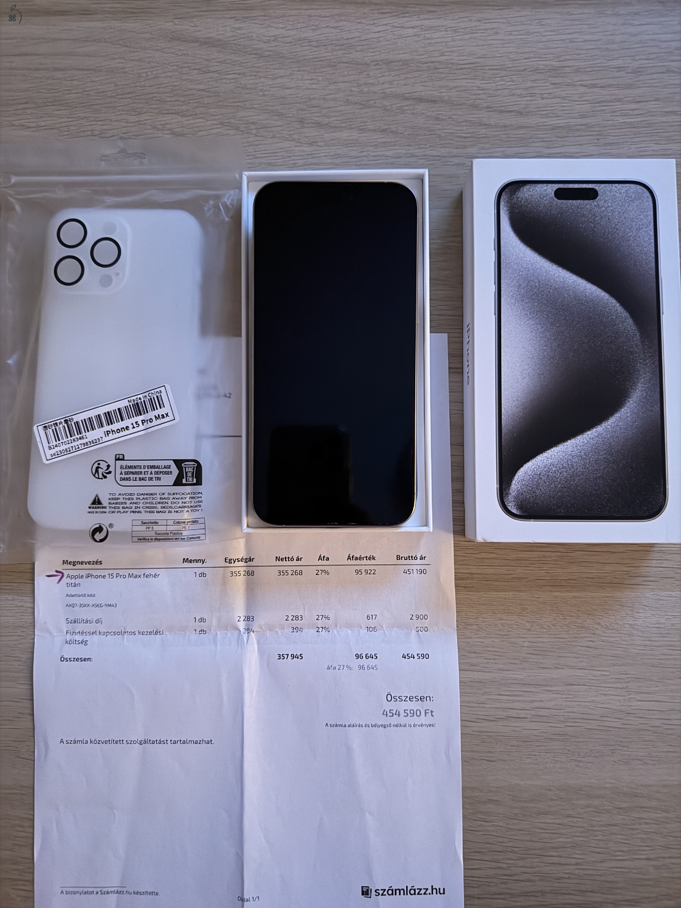 iPhone 15 Pro Max 256 GB – fehér titán
