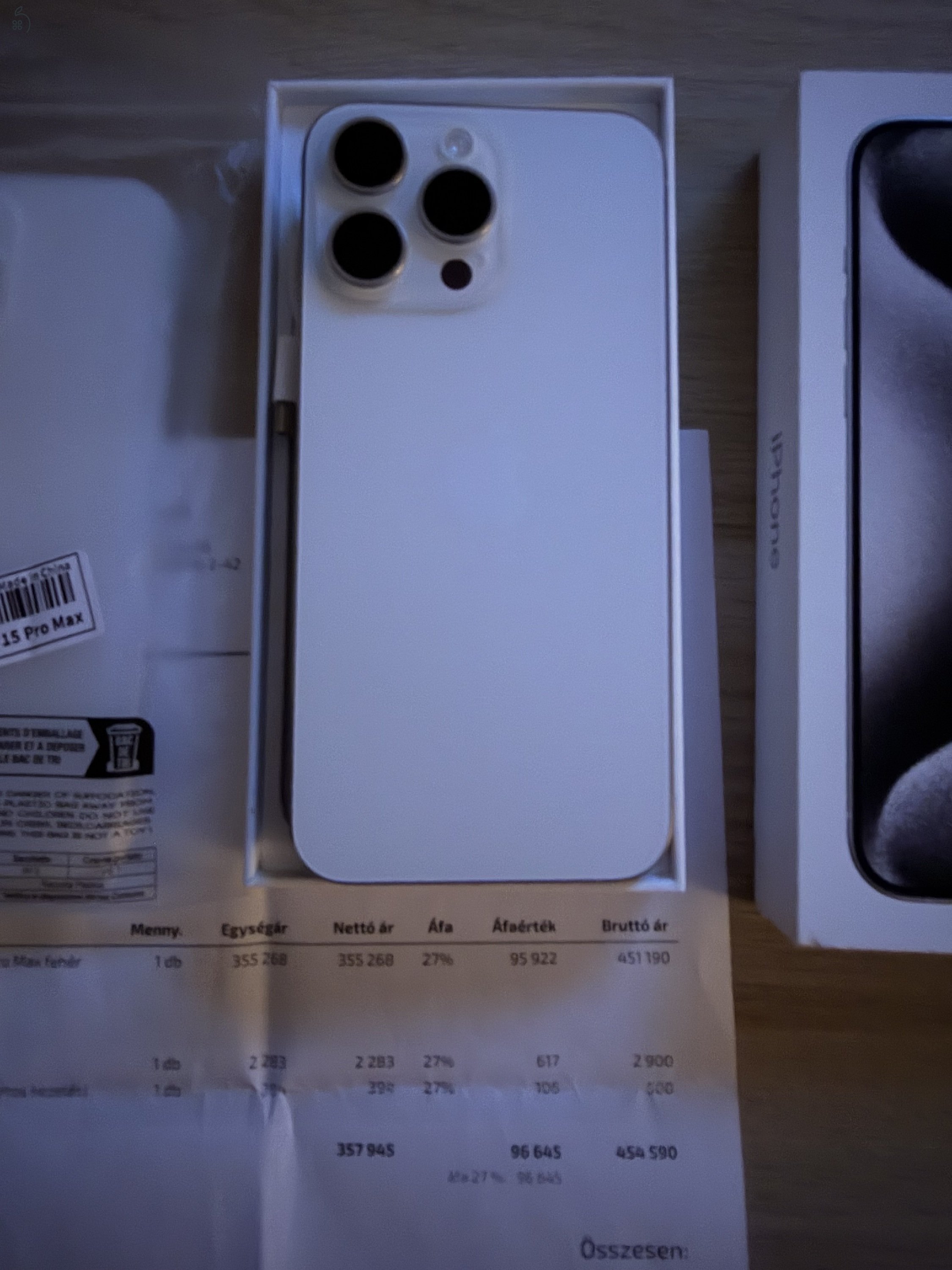 iPhone 15 Pro Max 256 GB – fehér titán