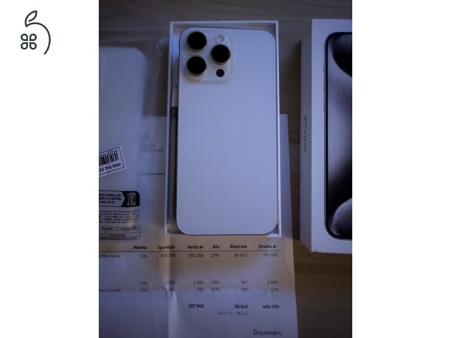 iPhone 15 Pro Max 256 GB – fehér titán