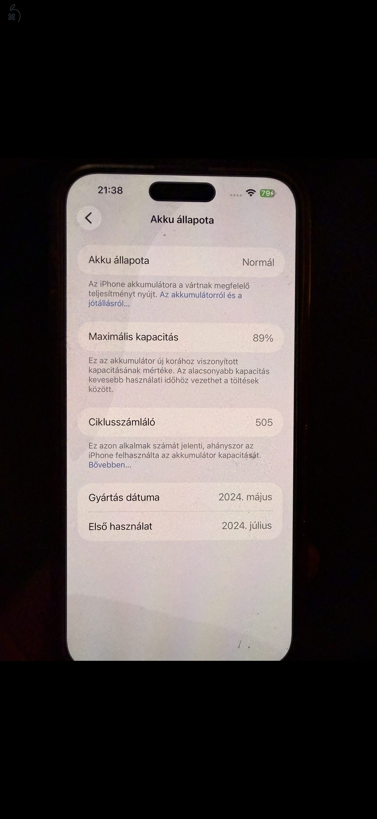 iPhone 15 Pro Max 256 GB – fehér titán