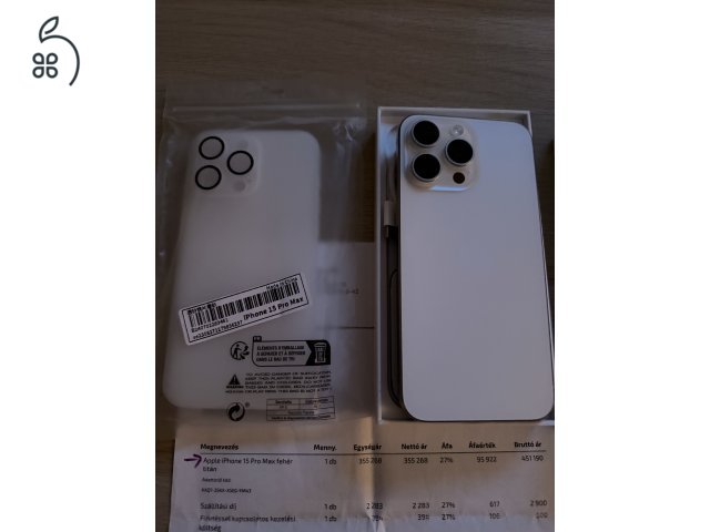 iPhone 15 Pro Max 256 GB – fehér titán