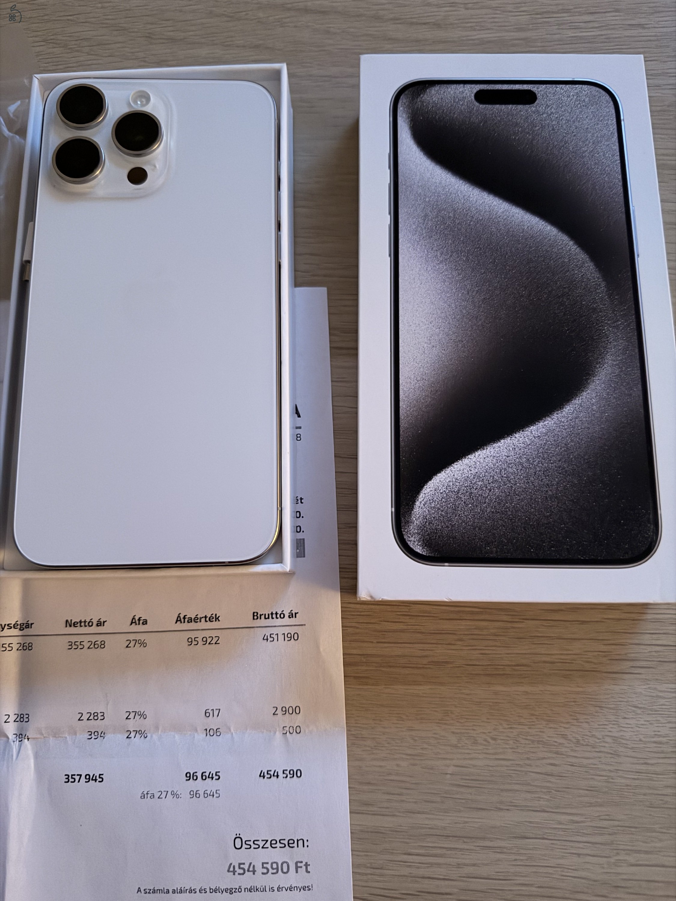 iPhone 15 Pro Max 256 GB – fehér titán