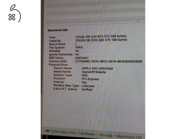 Mac Mini 2018 (i5 3 Ghz, 16 GB DDR4, 256 GB SSD) + Apple billentyűzet + Magic Mouse