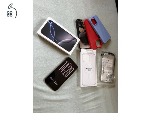 Eladó újszerű Apple iPhone 16 Pro Max 256 GB -garanciális, sok tartozék