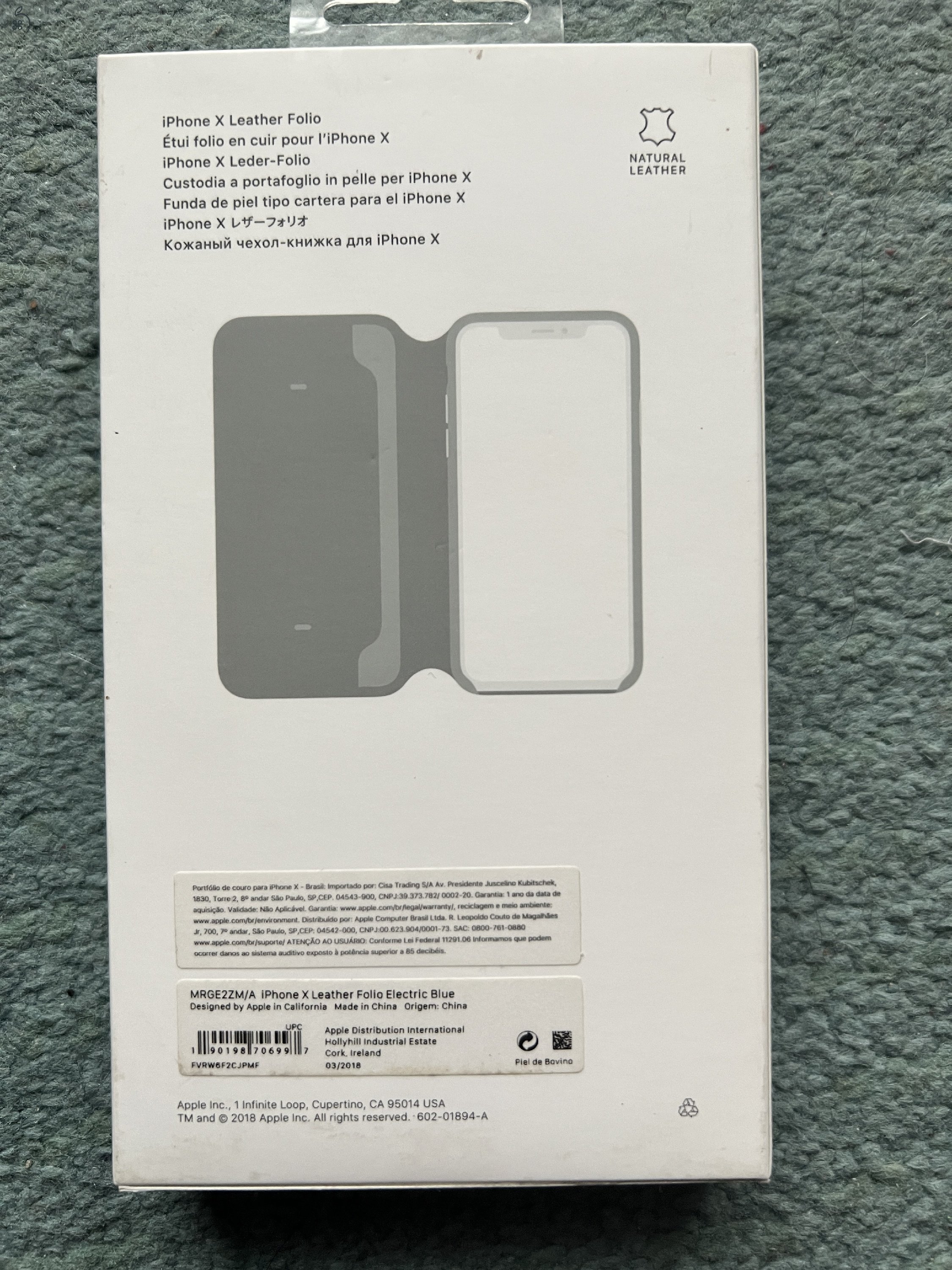 iPhone X Leather Folio Electric Blue Tok