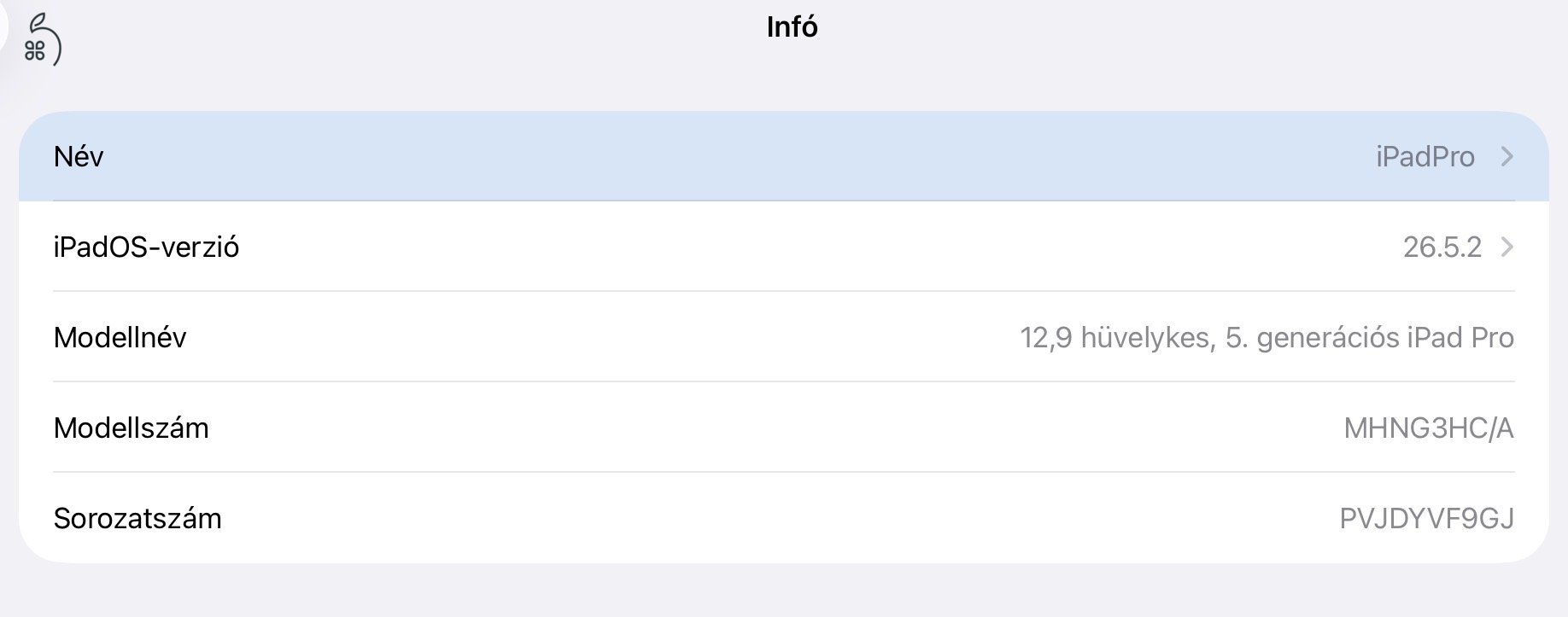 12,9” iPad Pro (5. generáció, M1, 128 G + Wifi )