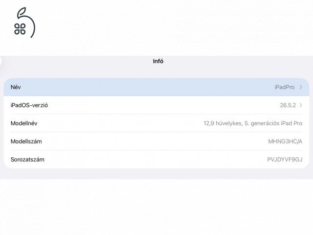 12,9” iPad Pro (5. generáció, M1, 128 G + Wifi )