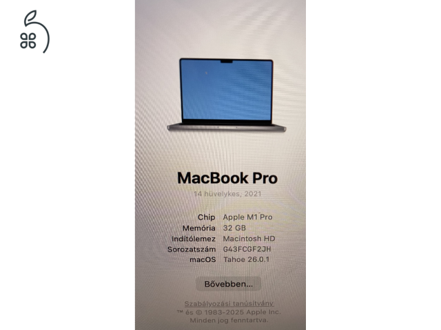 Keveset használt hibátlan MacBook Pro (M1) eladó