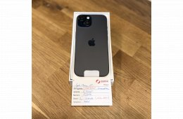 1. Apple iPhone 15  - 128GB - Fekete - Akku 100% - ÚJ, 0 perces