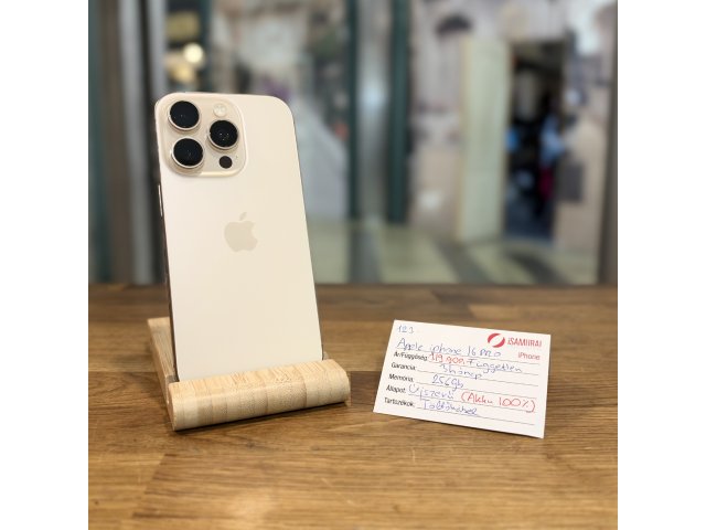 Apple iPhone 16 Pro - 256GB - Desert titán - Újszerű - Akku 100%  ( 123. )