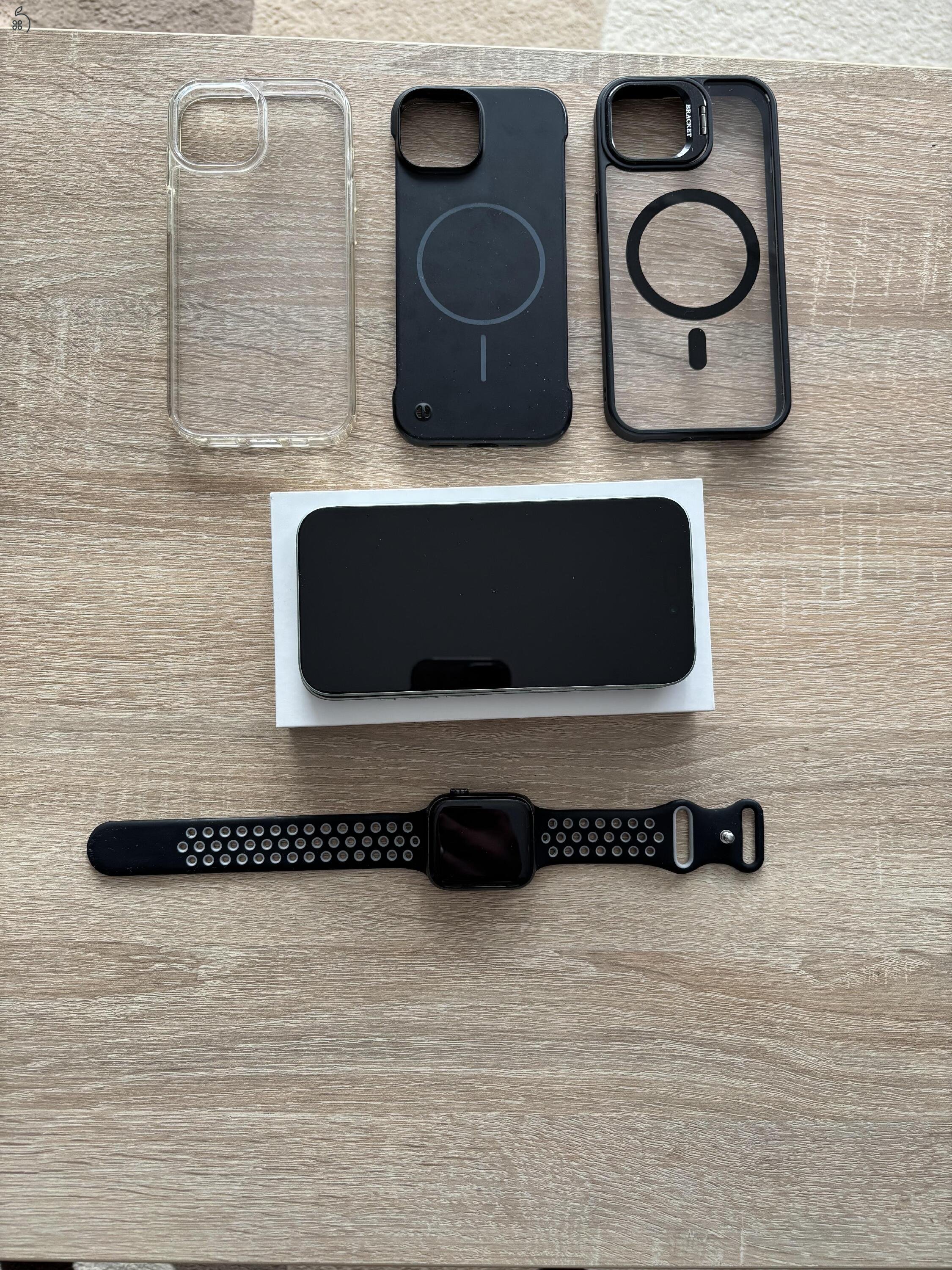 Iphone 15 green 128GB és Apple Watch se