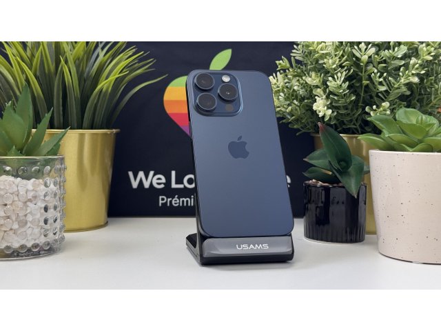 iPhone 15 Pro 512GB, Kék Titán, Független, Számla, 2 Év Garancia, 100%
