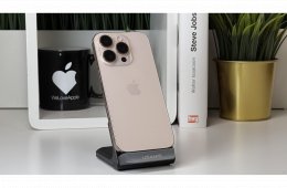 iPhone 16 Pro 128GB, Sivatagszínű Titán, Független, Számla, 2 Év Garancia, 88%