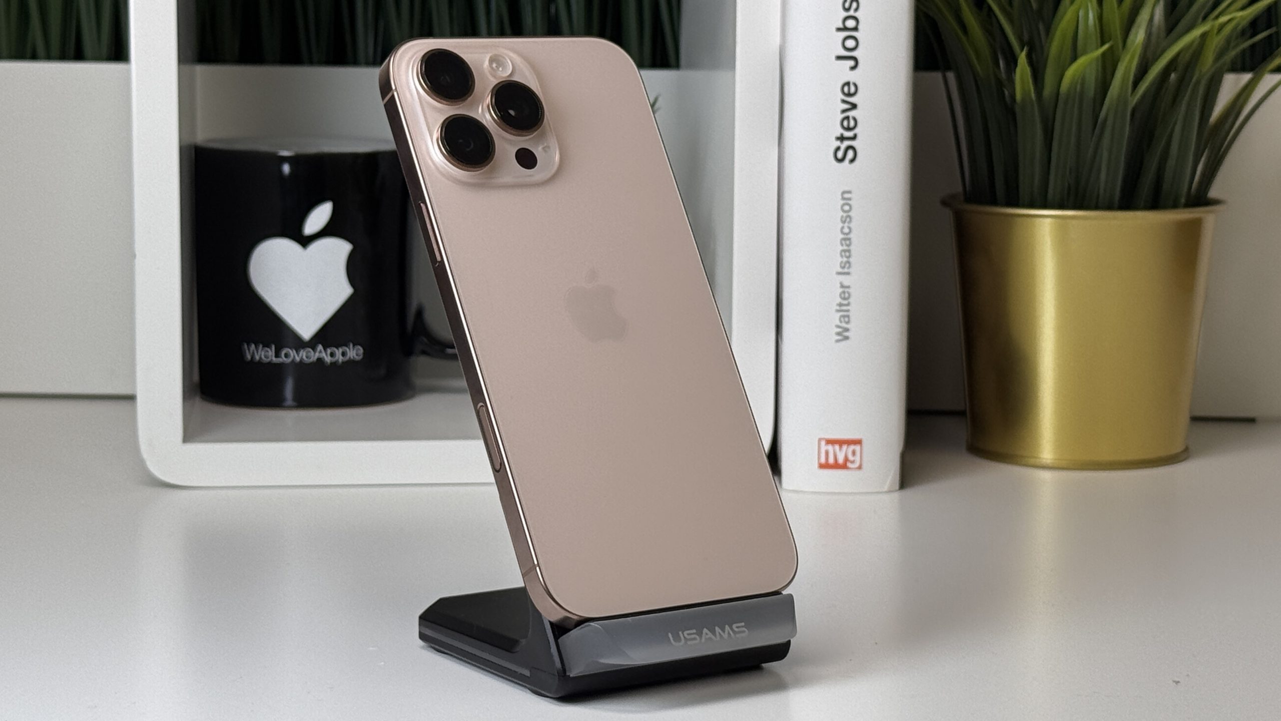 iPhone 16 Pro Max 256GB, Sivatagszínű Titán, Független, Számla, 2 Év Garancia, 91%