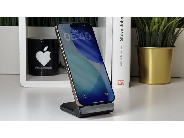 iPhone 16 Pro Max 256GB, Sivatagszínű Titán, Független, Számla, 2 Év Garancia, 91%