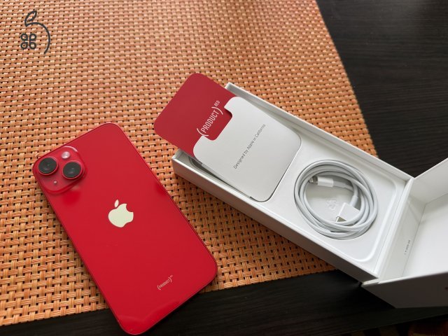 Apple iPhone 14 128Gb Product RED/piros, Gyári független, Szép állapot
