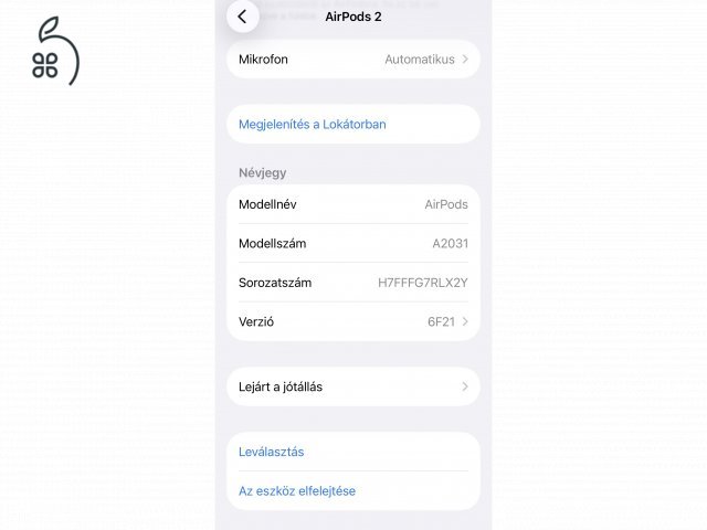Apple Airpods 2 (Eredeti) (Jó akku)