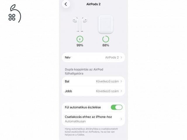 Apple Airpods 2 (Eredeti) (Jó akku)
