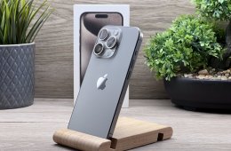 iPhone 15 Pro Natural Titanium 128GB 2 ÉV Garanciával Számlával Aksi 100%