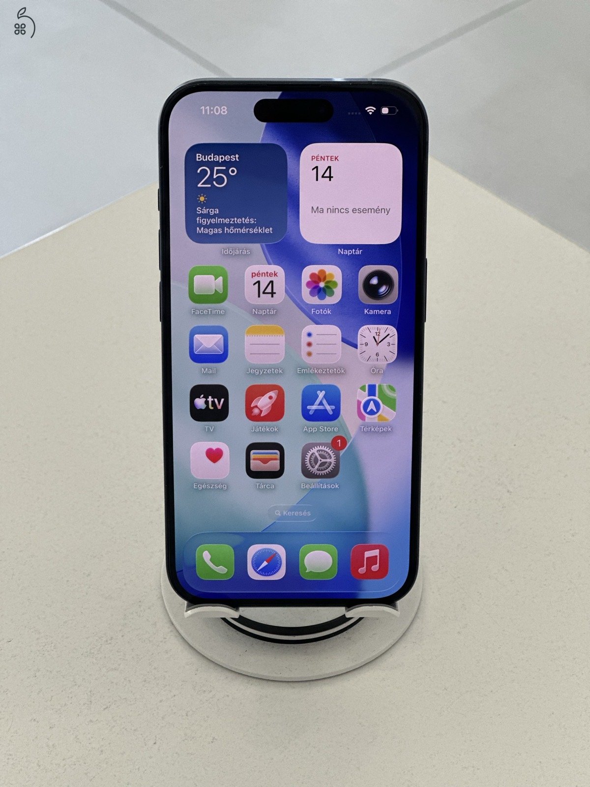 iPhone 15 Pro 128GB Független Újszerű/1 hónap gar./Akku 87%\p4979