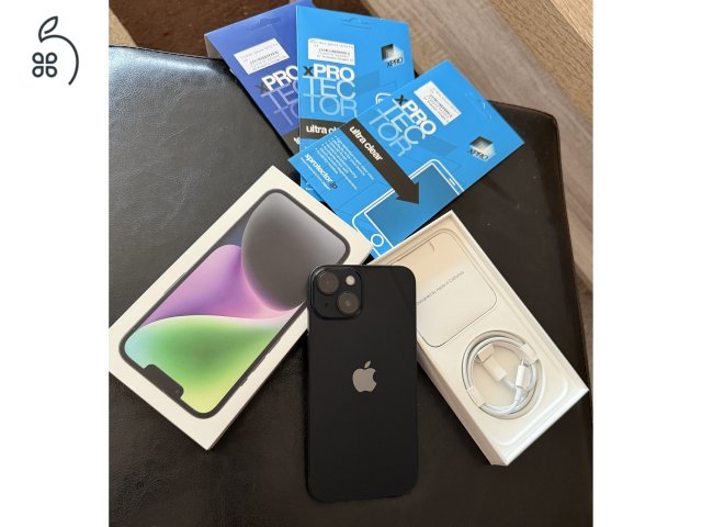 Apple iPhone 14 128Gb Midnight, akku 84%, gyári független, karcmentes, makulátlan