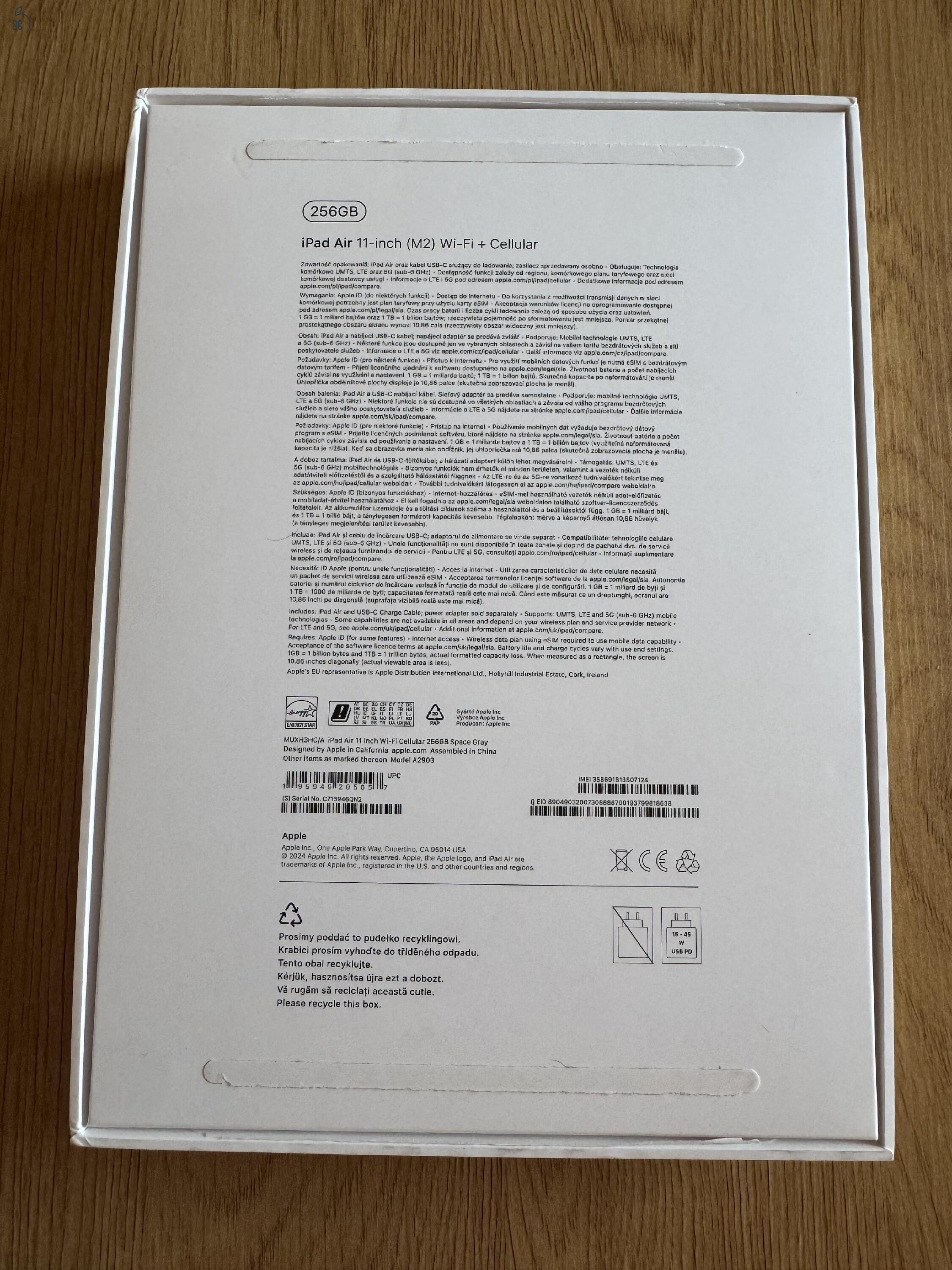 iPad Air 11-inch (M2) 256GB 100% Akkuállapot
