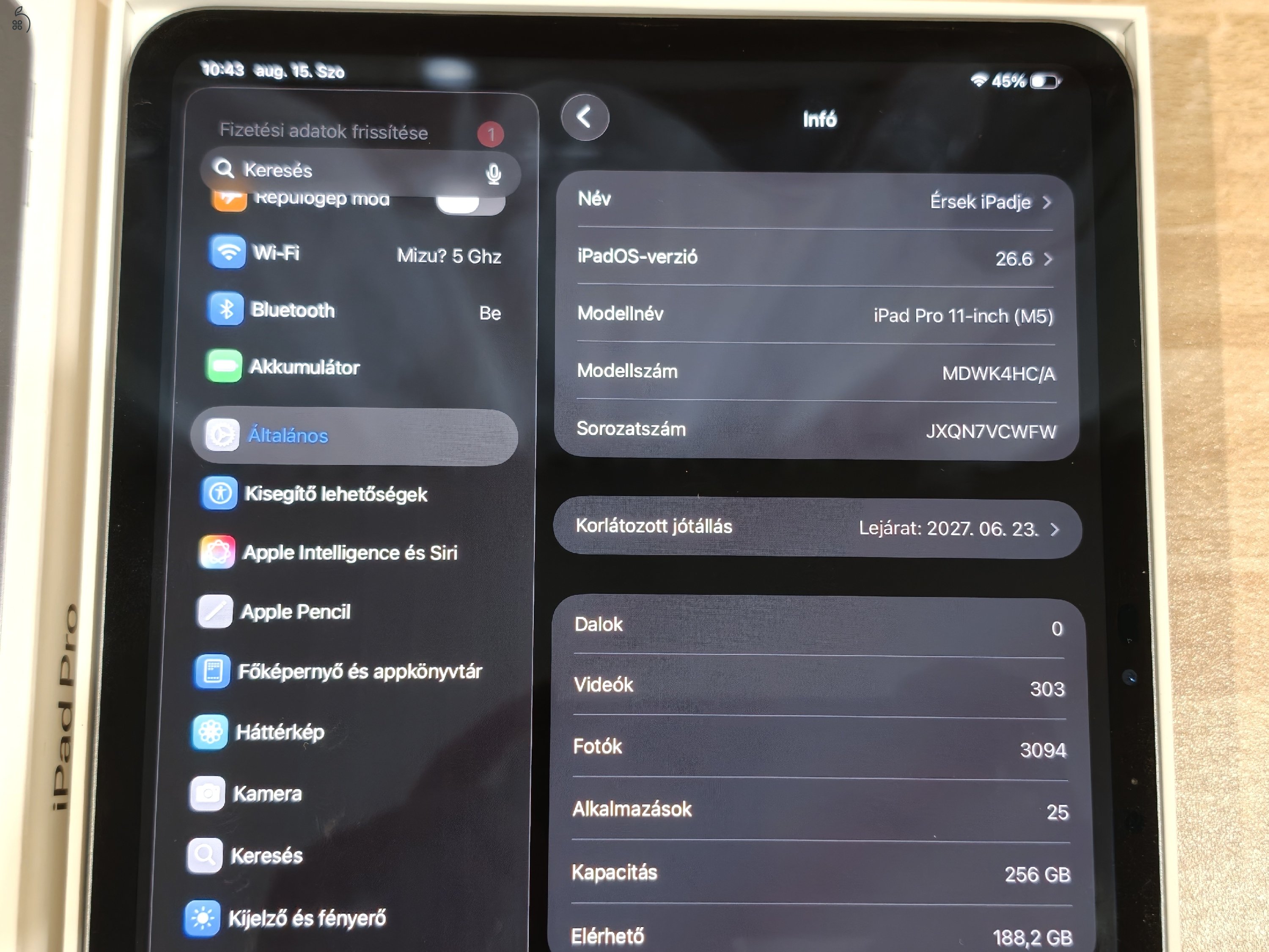 1,5 hónapos iPad Pro M5 11