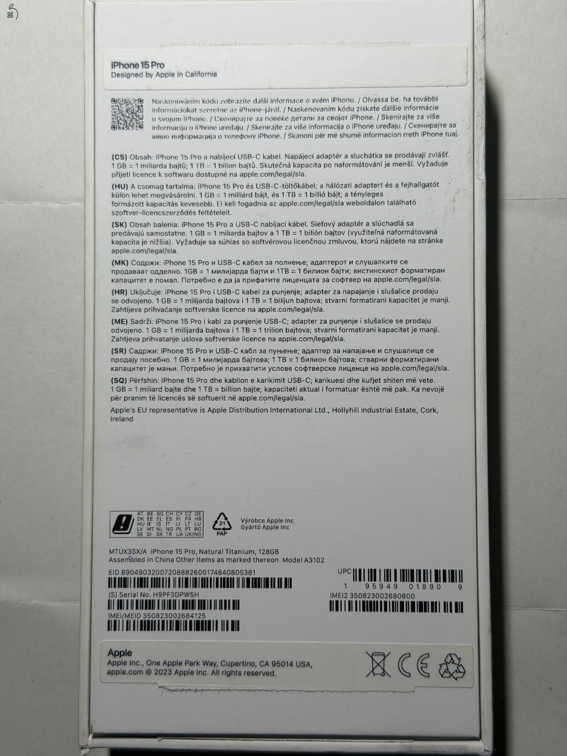 Iphone 15 pro Natur Titán színben tökéletes karcmentes állapotban