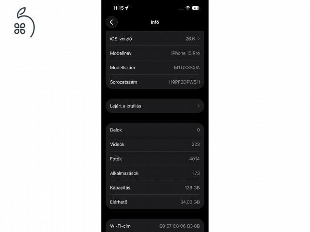 Iphone 15 pro Natur Titán színben tökéletes karcmentes állapotban