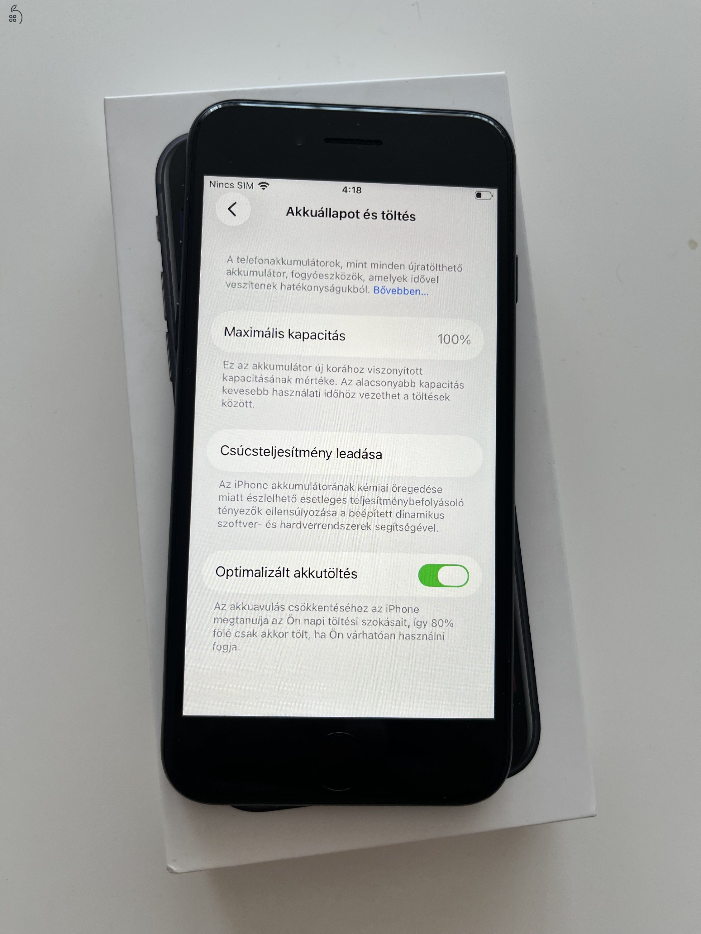 iPhone SE (3) 2022 128GB Gyári állapot!