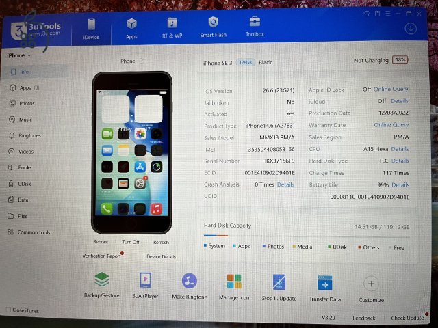 iPhone SE (3) 2022 128GB Gyári állapot!