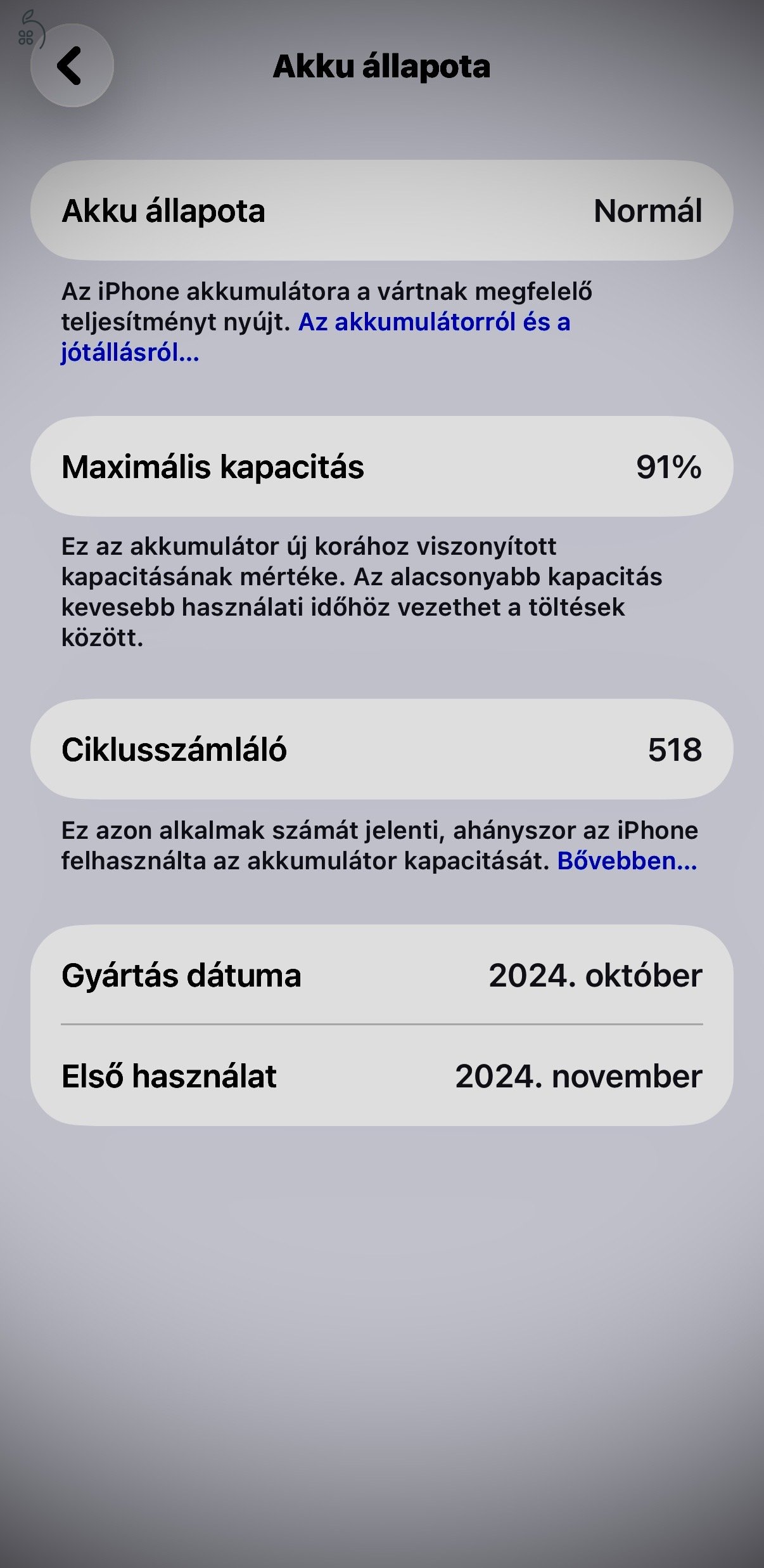 Apple iPhone 16 Pro 256 GB – karcmentes, 91% akku