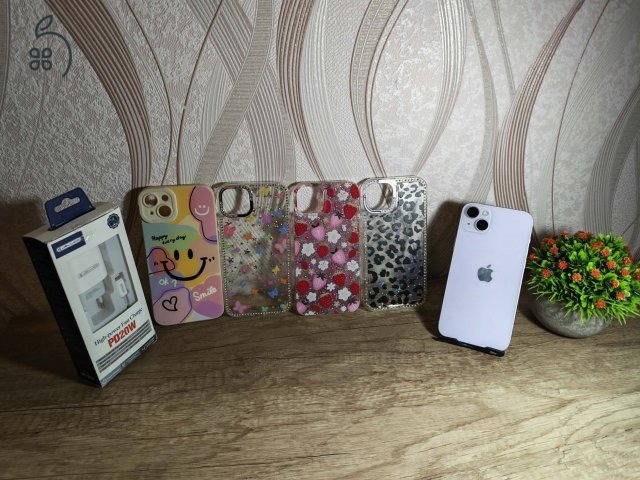 iPhone 14 Plus 128GB Purple 100% akku, kártyafüggetlen, nagyon szép, extra ajándékokal!