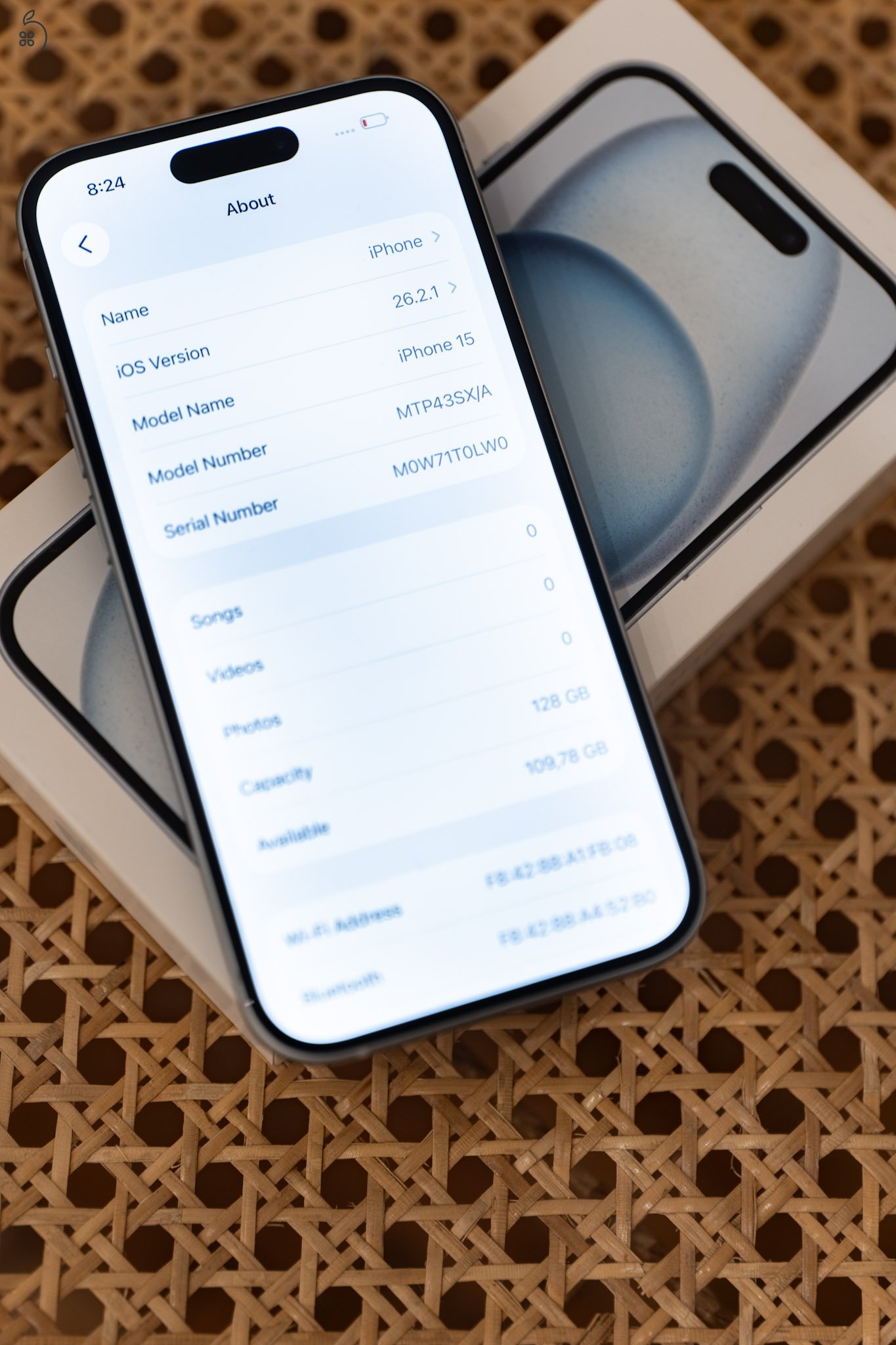???? Apple iPhone 15 128GB faint sky blue | Hibátlan állapot | Doboz + eredeti kábel