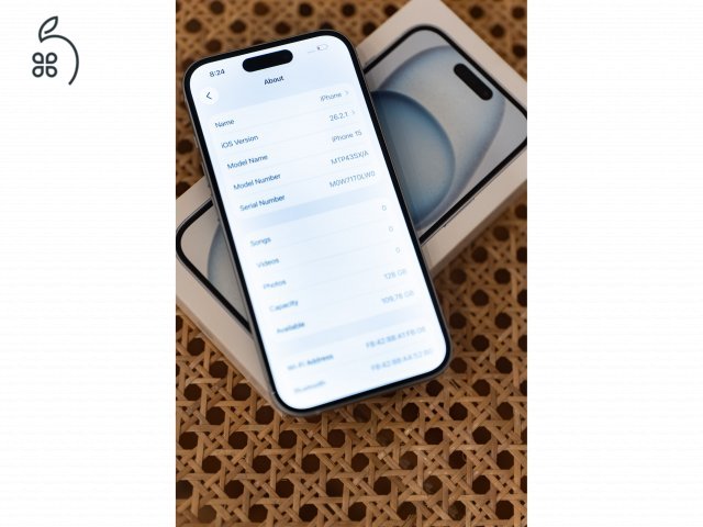 ???? Apple iPhone 15 128GB faint sky blue | Hibátlan állapot | Doboz + eredeti kábel