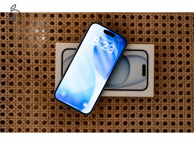 ???? Apple iPhone 15 128GB faint sky blue | Hibátlan állapot | Doboz + eredeti kábel
