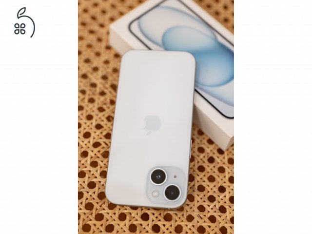 ???? Apple iPhone 15 128GB faint sky blue | Hibátlan állapot | Doboz + eredeti kábel