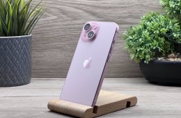 Hibátlan iPhone 15 Pink 128GB 2 ÉV Garanciával Számlával Aksi 100%