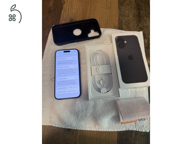 Iphone 16 256, 1 eves, karcmentes hibatlan 93%