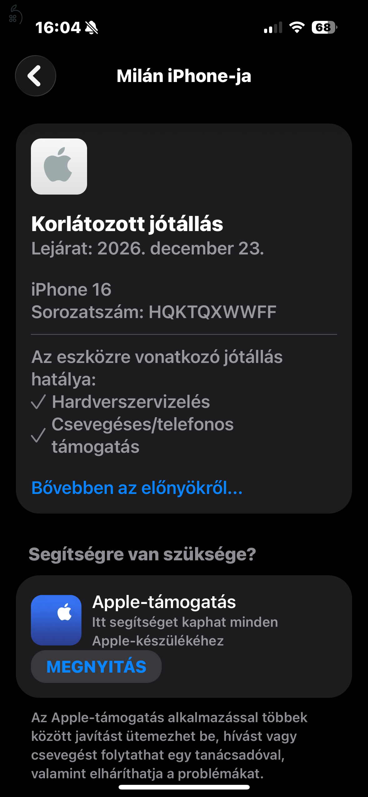 Iphone 16 128gb független garanciális