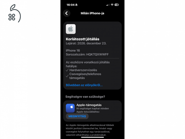 Iphone 16 128gb független garanciális