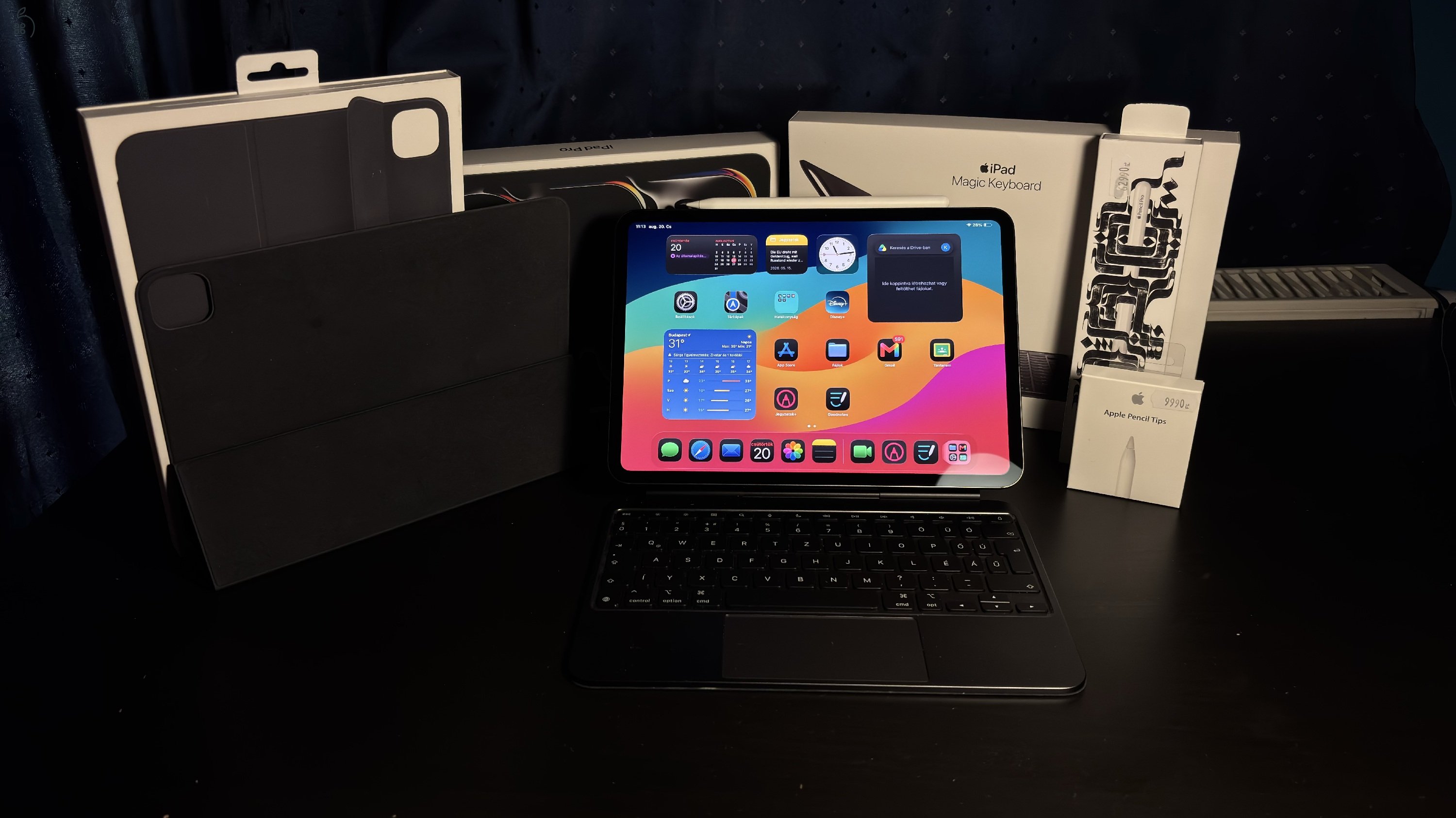 Teljes szett! Ipad Pro 11 M4 512 Gb Wifi+Cellular, Apple Pencil Pro, Magic Keyboard