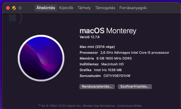 MacMini i5 kiegészítőkkel